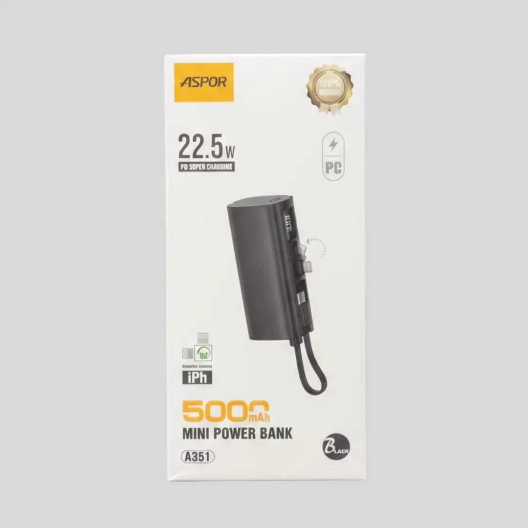 Aspor A351 Mini Power Bank 5000mAh 2in1