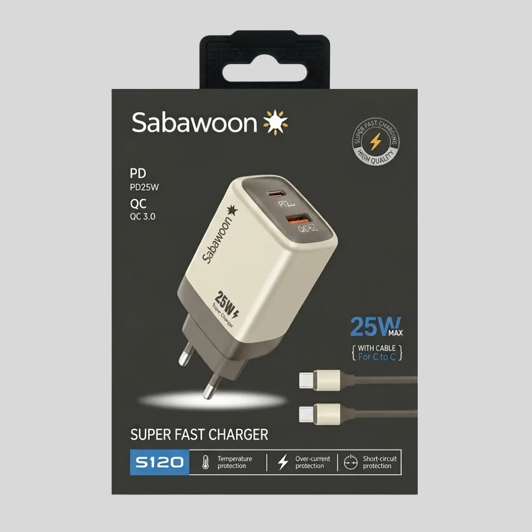 Sabawoon S120 PD 25W USB-C Wall Charger with Type-C Cable