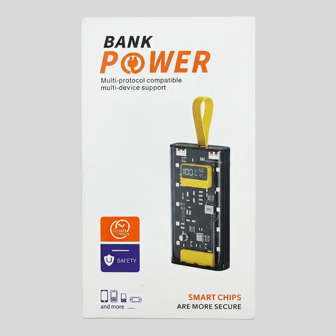 Transparent 20000mAh Power Bank – Fast Charging PD & QC 3.0