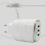 VIZO V16 Triple Port 18W Fast Charger with Built-in Type-C Cable