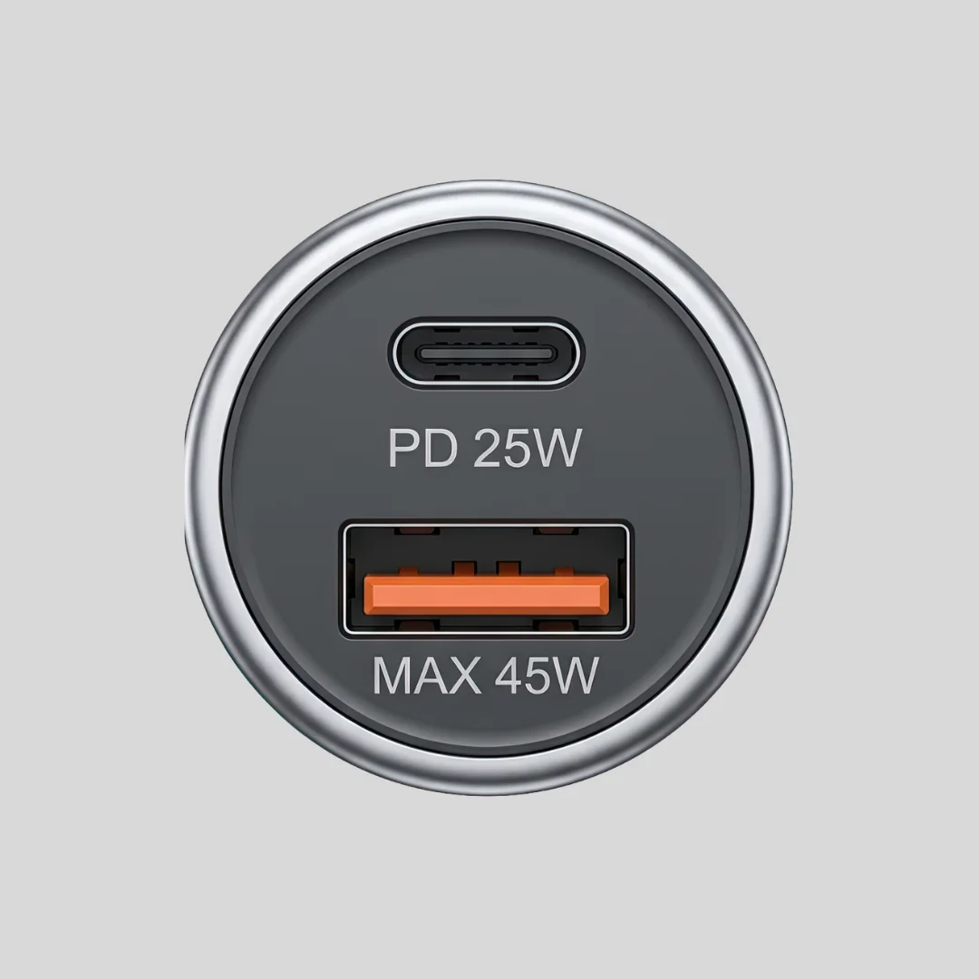 Vizo CAR-45 Volt Series 45W Fast Car Charger – Dual Ports, 4-in-1 Cable