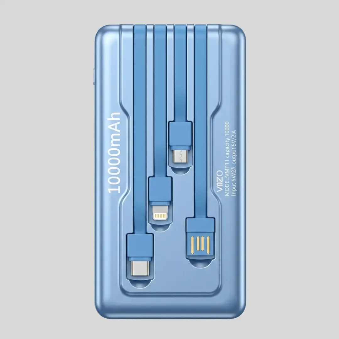 Vizo VHT-11 -10000mAh Power bank with Built-in Cables