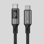 Sabawoon 120W USB-C to USB-C Fast Charging Cable with LED Display S116