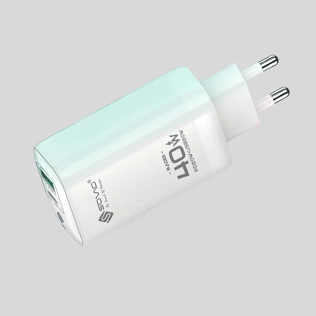 SOVO  40W Dual Port Fast Charger | USB-A + USB-C PD ( SG-250)