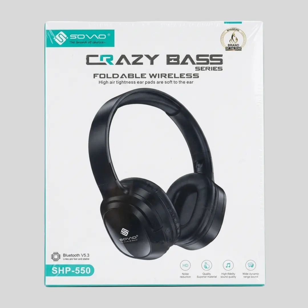 SOVO Crazy-Bass SHP-550 Wireless Headphones ANC-Deep Bass | 50 Hours Long Battery