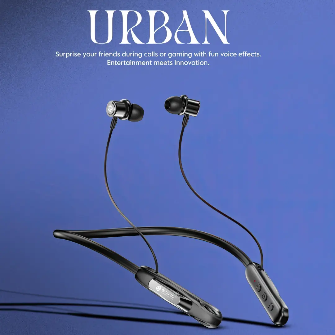 SOVO Magnetic Touch Wireless Bluetooth Neckband – HD Sound | 60H Battery (SNB-425)
