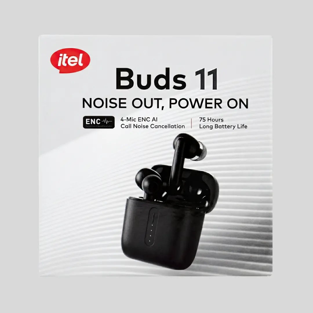 Itel Buds AcePro TrueWireless Earbuds – 75 Hours Playback, ENC AI Noise Cancellation, Super Bass, Type C Fast Charging