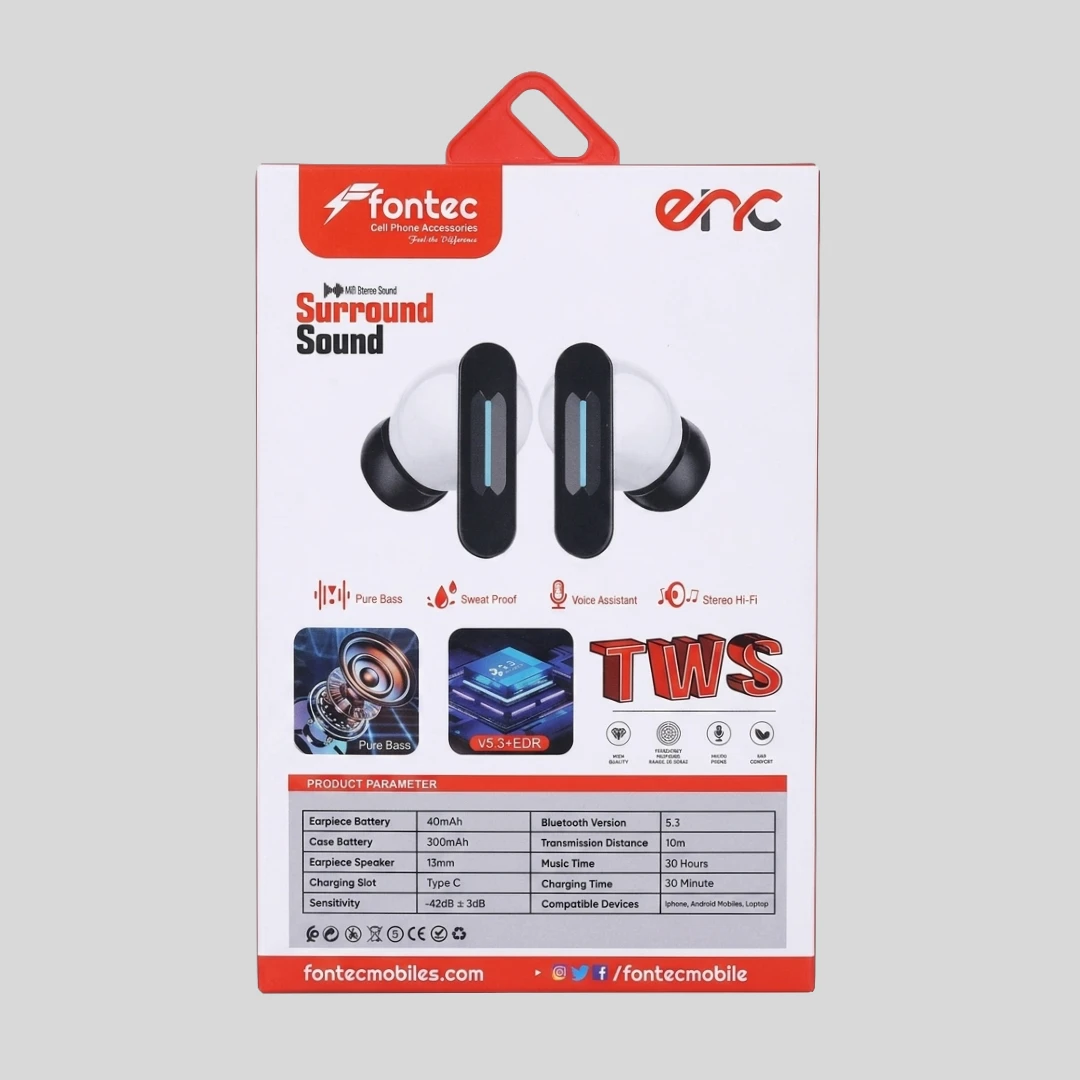 Fontec Winner Wireless Earbuds Bluetooth 5.3 | 30 Hours Playtime | ENC & Surround Sound