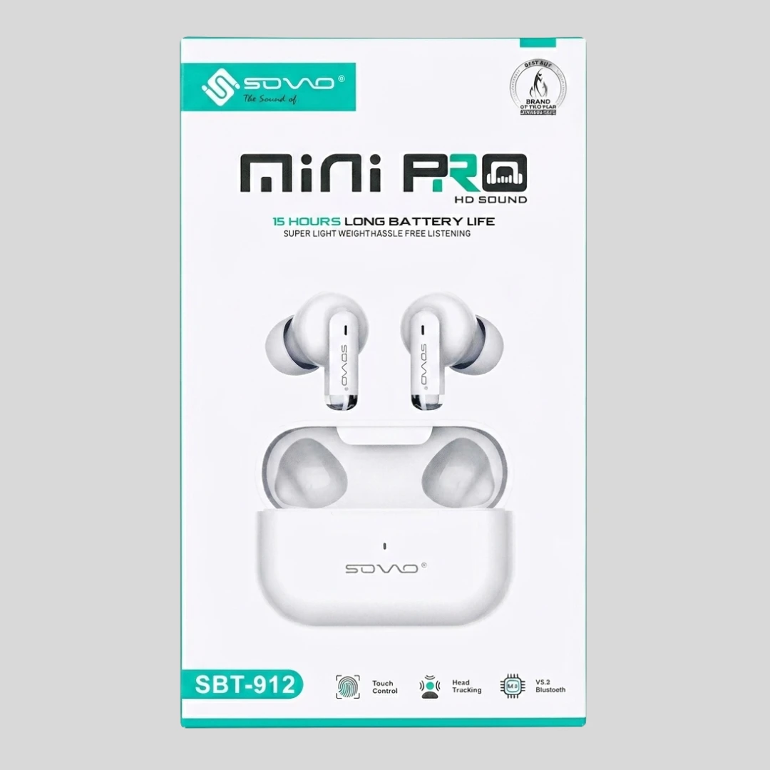 SOVO SBT-912 Mini Pro Wireless Earbuds, 15 Hours Playtime, HD Sound