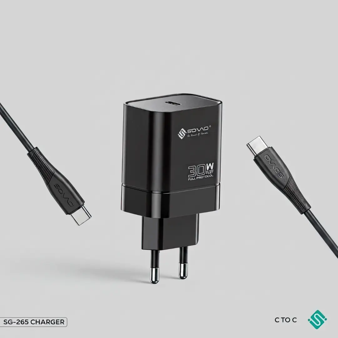 SOVO SG-265 LAZER 30W Super Fast C to C Charger – PD & QC 3.0