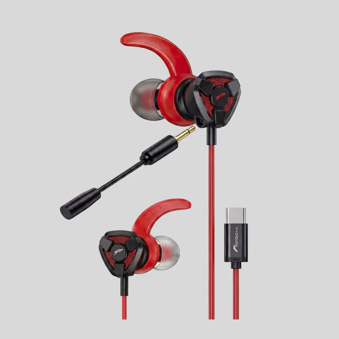 Fontec Arena Type-C Gaming Handsfree with Detachable Mic – HiFi Stereo Surround Wired Earphones