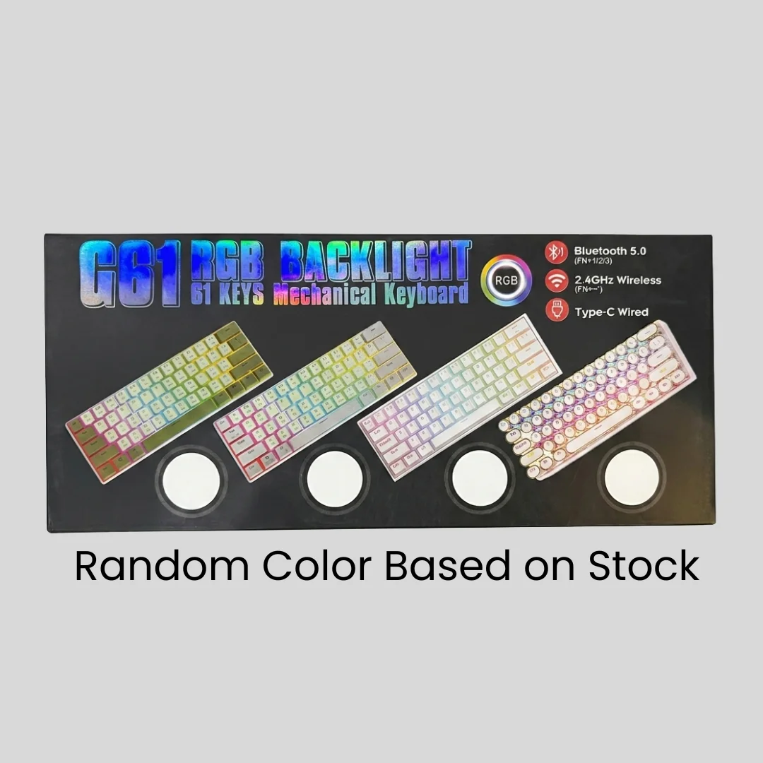 G61 Compact 60% RGB Backlight 61 Keys Wireless Mechanical Gaming Keyboard