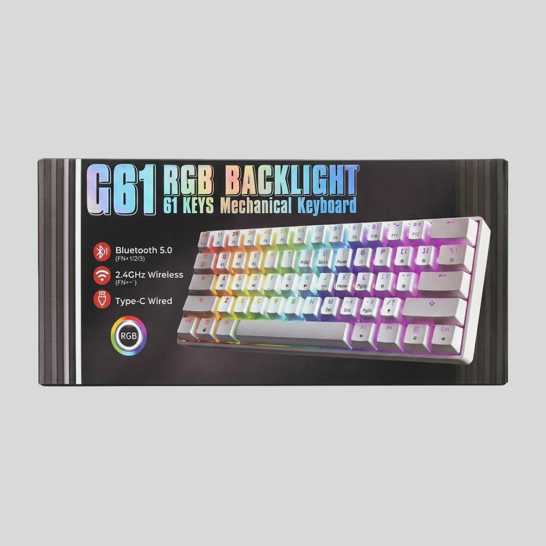 G61 Compact 60% RGB Backlight 61 Keys Wireless Mechanical Gaming Keyboard