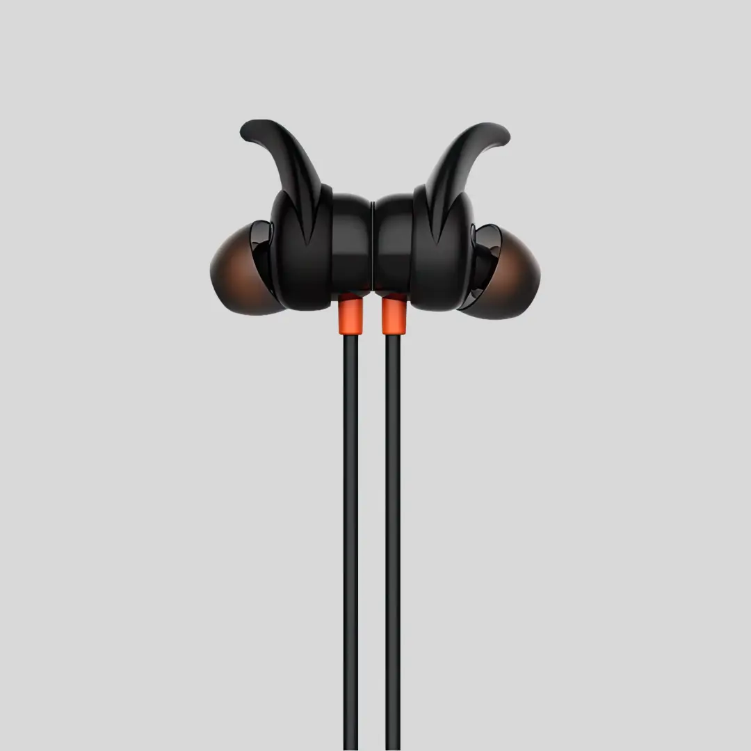 Itel Wireless Neckband N35 – Long Playtime, Bluetooth 5.3, 10mm Bass Boost Drivers & IPX5 Water Resistance (Black)