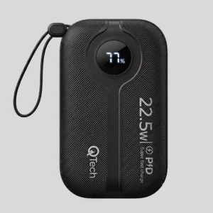 Qtech 20000mAh Mini Power Bank 22.5W Fast Charging, Built-in Cables (Q145)