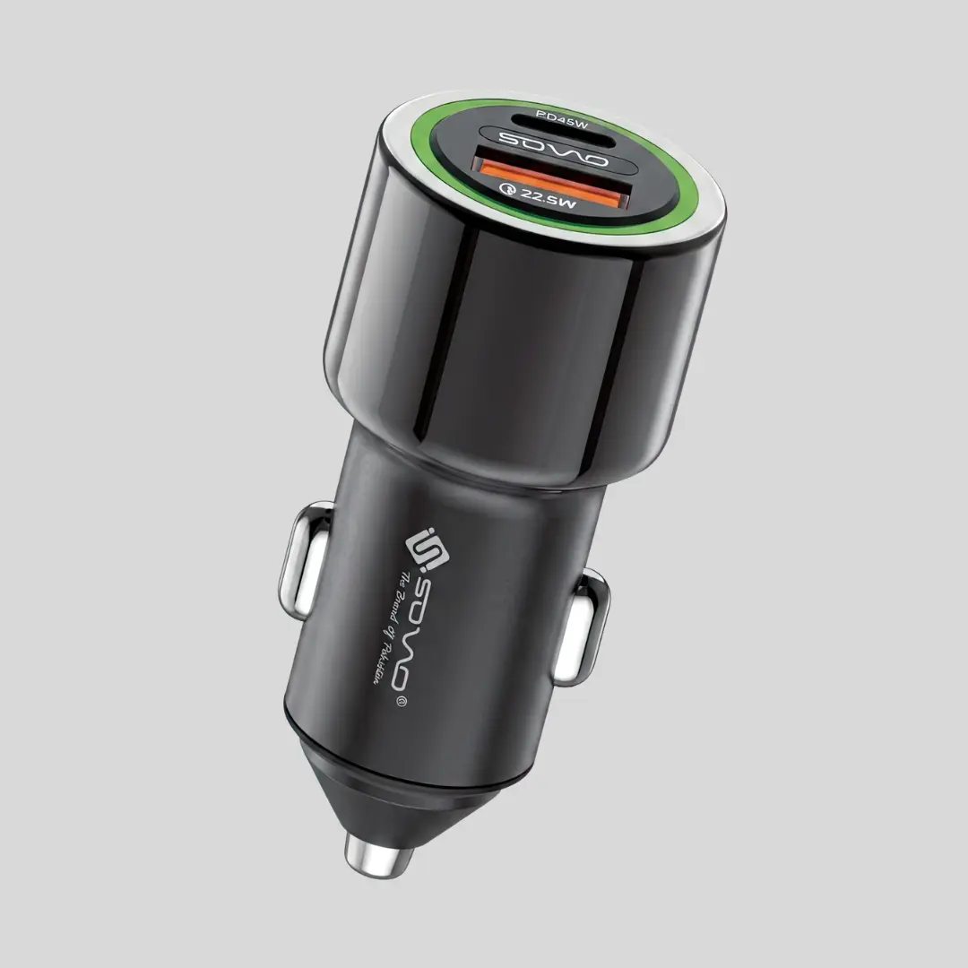 SOVO 67.5W Fast Car Charger SCR-460 with USB-C PD, QC 3.0 & SuperVOOC