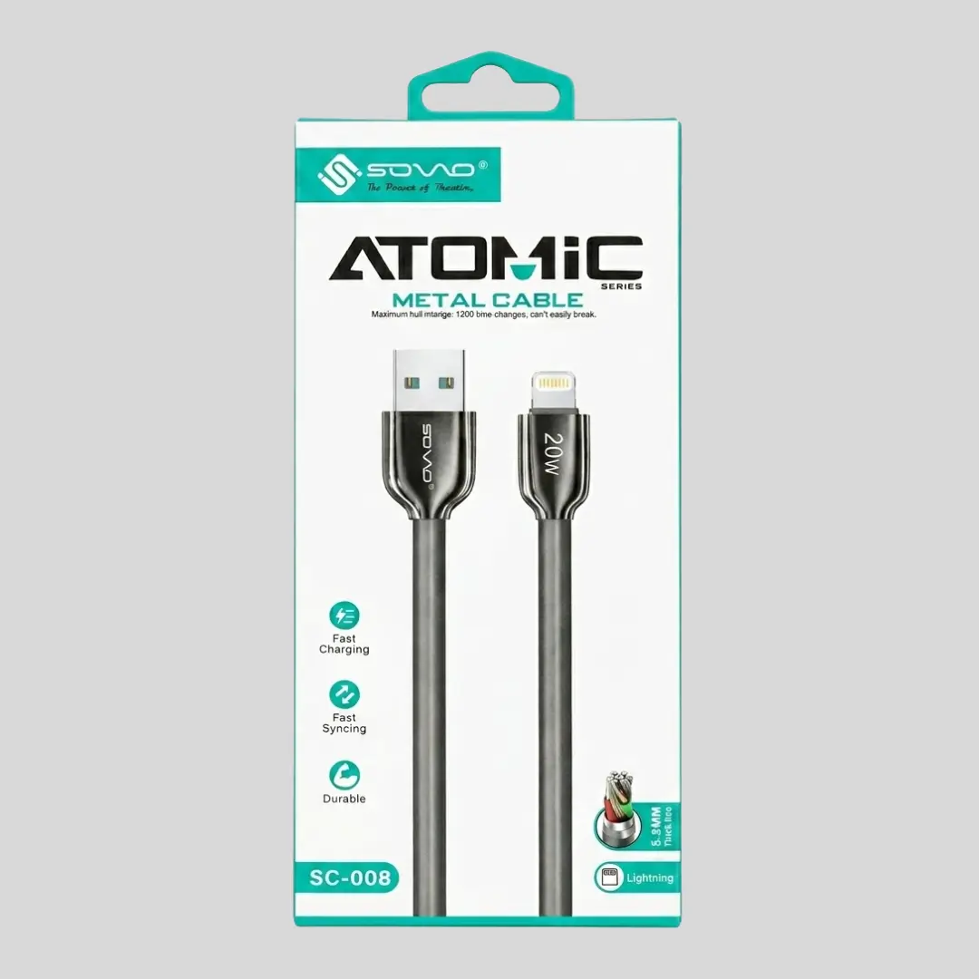 SOVO 20W Atomic Fast Charging USB-A to Lighting Cable | SC-008