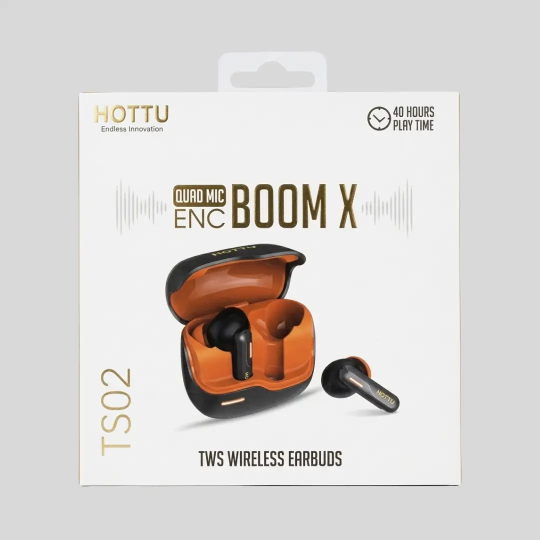 HOTTU TS02 Boom X True Wireless Earbuds With Quad Mic ENC